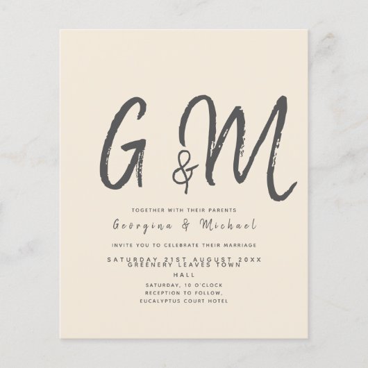 マグノリアクリーモダンム結婚ズタイポグラフィ (正面)