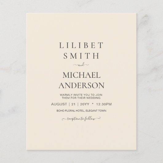 マグノリアクリーモダンム結婚ズタイポグラフィ (正面)