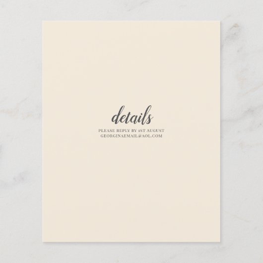 マグノリアクリーモダンム結婚ズタイポグラフィ チラシ (裏面)