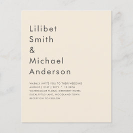 マグノリアクリーモダンム結婚ズタイポグラフィ チラシ