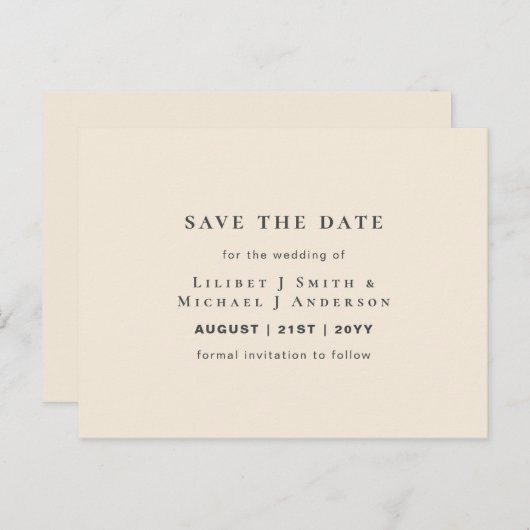 マグノリアクリーモダンム結婚ズタイポグラフィ ポストカード (正面/裏面)