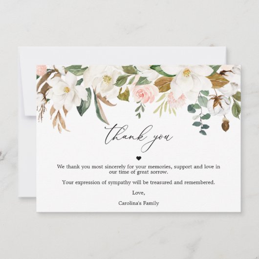 マグノリアコットンサンキューカードお祝いオブライフ サンキューカード (正面)