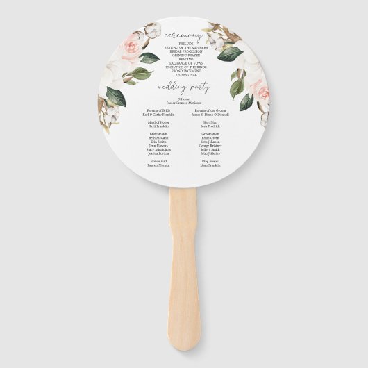 マグノリアコットンラウンド結婚式 プログラムファン ハンドファン (裏面)