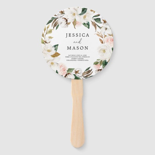 マグノリアコットンラウンド結婚式 プログラムファン ハンドファン (正面)