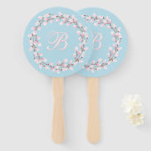 マグノリアコレクションとスパンシュガーブルー背景 ハンドファン (正面&裏面)