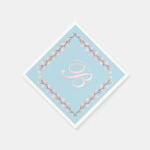 マグノリアコレクションスパンシュガーブルーバックグラウンド スタンダードカクテルナプキン (角)