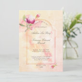 マグノリアサンセットピーチウォーターカラー 招待状 (スタンド正面)