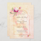 マグノリアサンセットピーチウォーターカラー 招待状 (正面/裏面)