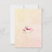 マグノリアサンセットピーチウォーターカラーRSVP 招待状 (裏面)