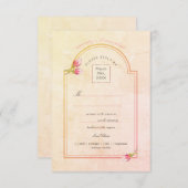 マグノリアサンセットピーチウォーターカラーRSVP 招待状 (正面/裏面)