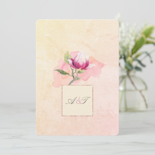 マグノリアサンライズアーチウォーターカラー招待状 招待状 (スタンド正面)