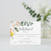 マグノリアシトラスフローラウェディングRSVPポストカード ポストカード (スタンド正面)