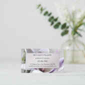 マグノリアシルバーフローラデザイン名刺 名刺 (スタンド正面)