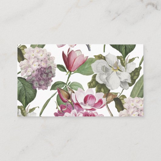 マグノリアスその他の花アンティーク植物学 名刺 (裏面)