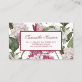 マグノリアスその他の花アンティーク植物学 名刺