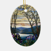 マグノリアスとアイリスのステンドグラス窓 セラミックオーナメント (裏面)