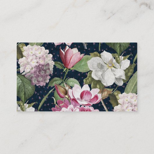 マグノリアスとアジサイアンティーク植物学 名刺 (裏面)