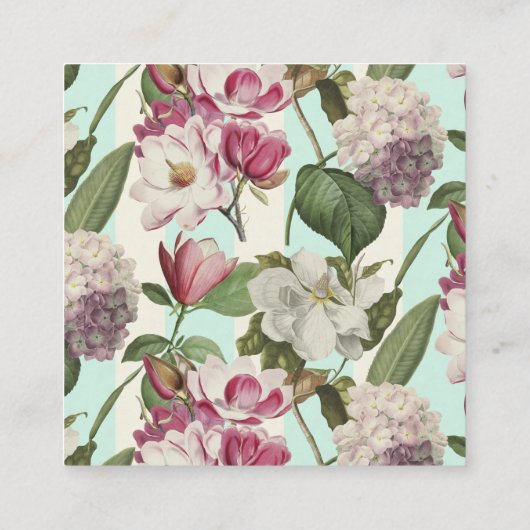 マグノリアスとアジサイヴィンテージボタニカルミニブ スクエア名刺 (裏面)