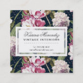 マグノリアスとアジサイヴィンテージ植物学 スクエア名刺 (正面)