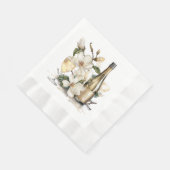 マグノリアスとシャンパンボトルグラス結婚ズ 縁ありランチョンナプキン (角)