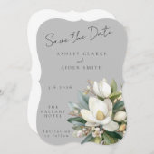 マグノリアスカイフローラ結婚式の日付を保存 (正面/裏面)