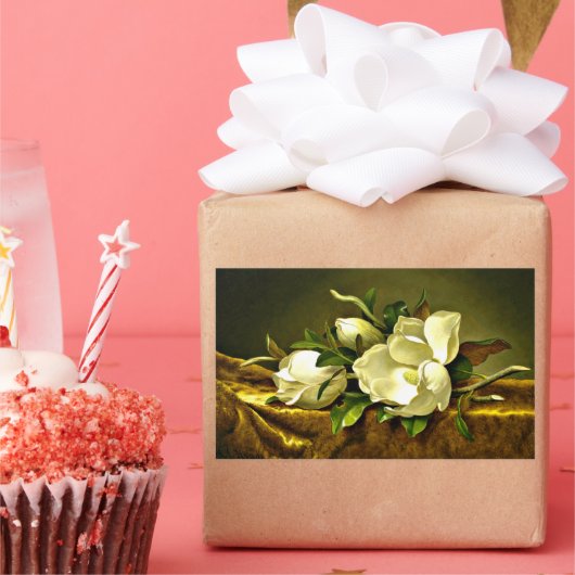 マグノリアス金ゴールドベルベット布 長方形シール (パーティー)