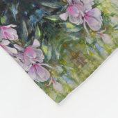 マグノリアセレニティ – フローラアートバイルキアン フリースブランケット (角)