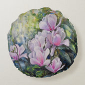 マグノリアセレニティ – フローラアートバイルキアン ラウンドクッション (裏面)