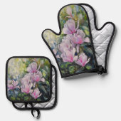 マグノリアセレニティ – フローラアートバイルキアン 鍋つかみ&鍋敷きセット (正面/裏面)