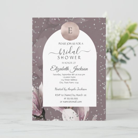 マグノリアダイアモンズモノグラムブライダルシャワー 招待状 (スタンド正面)