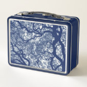 マグノリアツリー – シアノタイプ効果 メタルランチボックス (裏面)