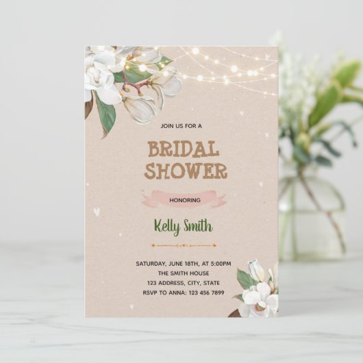 マグノリアテーマシャワー招待 招待状 (スタンド正面)