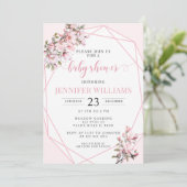 マグノリアパステルフローラベビーガールシャワー招待 招待状 (スタンド正面)