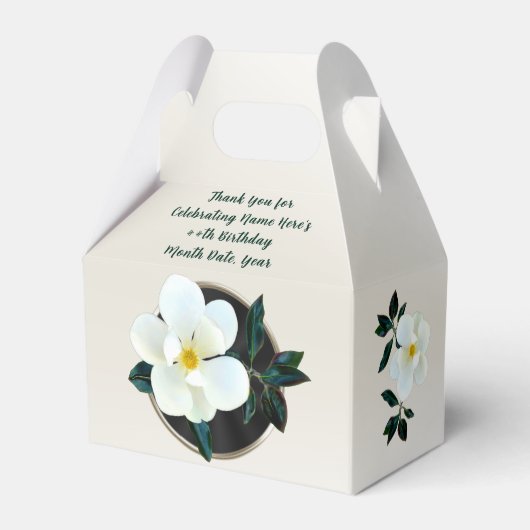 マグノリアパーソナライズされた誕生日お気に入り フェイバーボックス (裏面サイド)