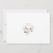 マグノリアピンクの花スペインのグラシアベビーシャワー サンキューカード (裏面)