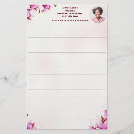 マグノリアピンクフローラ事業写真文房具 便箋 (正面)