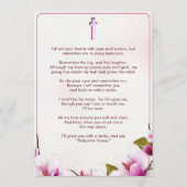 マグノリアピンクフローラ葬儀祈りの言葉カード プログラム (裏面)