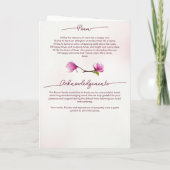 マグノリアピンクフローラ葬祭折りプログラム プログラム (裏面)