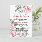 マグノリアピンク白ベビーイン開花 招待状 (スタンド正面)