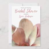 マグノリアピンク赤面ブライダルシャワー 招待状 (正面)