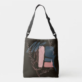 マグノリアピンク開花ミニマル抽象芸術 クロスボディバッグ (裏面)