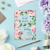 マグノリアピーニーピンクウォーター結婚カラーフローラ アクリル招待状 (インサイチュ (ウェディング))