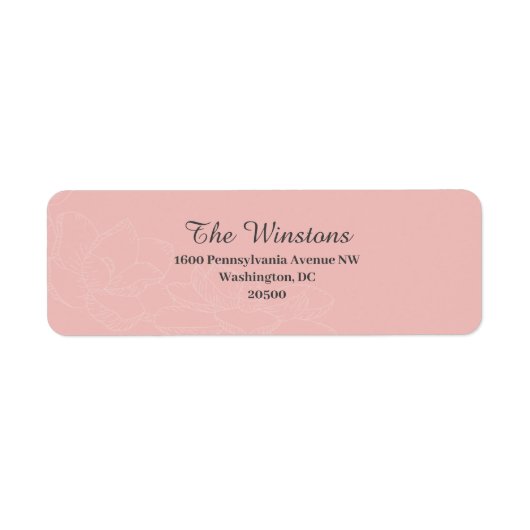 マグノリアフェアリー淡い色のタリーピンク差出人住所ラベル ラベル (正面)