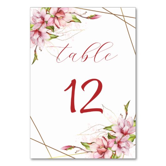 マグノリアフェイクス金箔フレ素朴ーム結婚ズ テーブルナンバー (正面)