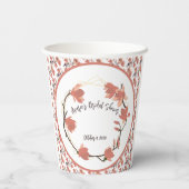 マグノリアフラワーズインコーラルブライダルシャワー 紙コップ (裏面)