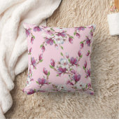 マグノリアフラワーパターン装飾用クッション クッション (ブランケット)