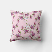 マグノリアフラワーパターン装飾用クッション クッション (裏面)