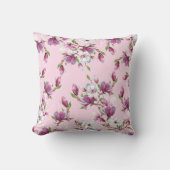 マグノリアフラワーパターン装飾用クッション クッション (正面)