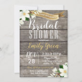 マグノリアフラワーブライダルシャワー素朴招待 招待状 (正面)