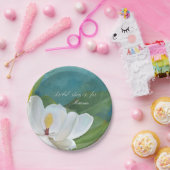 マグノリアフラワーブラッサムブライダルシャワーブモダンルー ペーパープレート (パーティー)